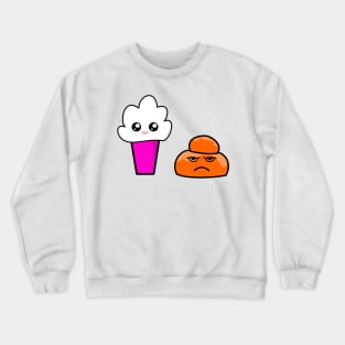 kawaii food – Italian food – Sicily – Granita e brioscia – black mulberry and cream Crewneck Sweatshirt